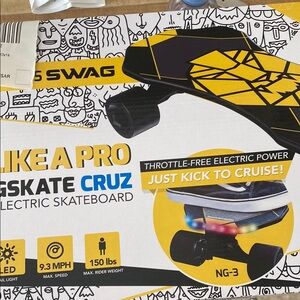 Swagtron Electric Skateboard with Yellow and Black Design